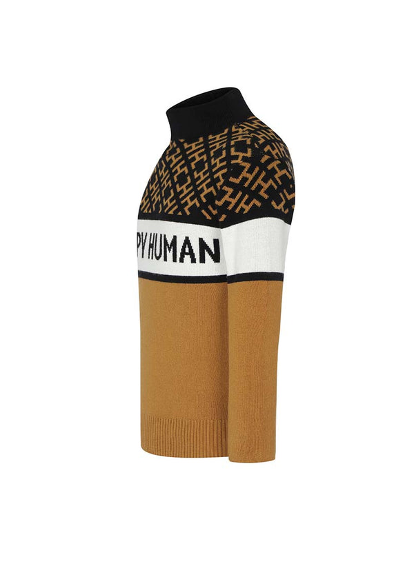 HAPPY HUMAN HC MONOGRAM SWEATER - BLACK - Hera Concept