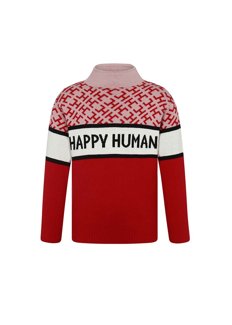 HAPPY HUMAN HC MONOGRAM SWEATER - RED