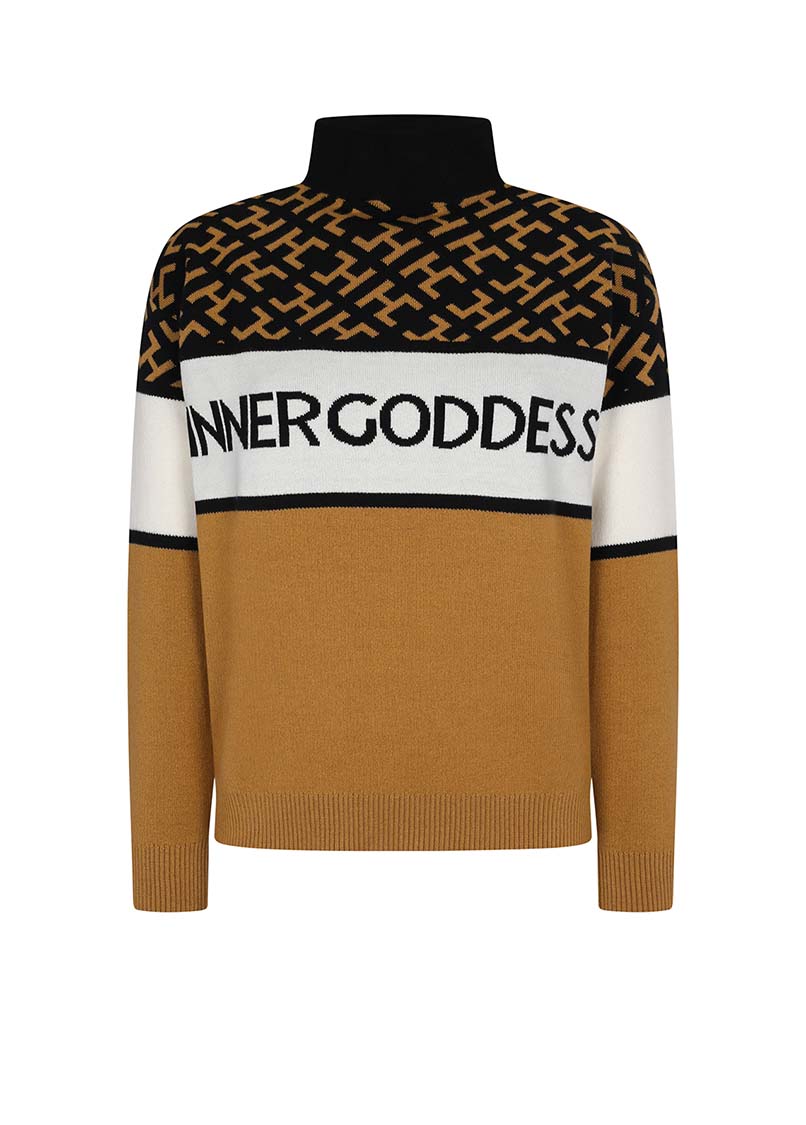 INNER GODDESS HC MONOGRAM SWEATER - BLUE - Hera Concept