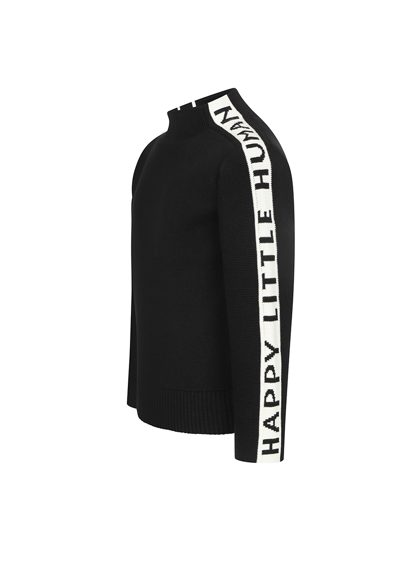 HAPPY HUMAN HC MONOGRAM SWEATER - BLACK - Hera Concept